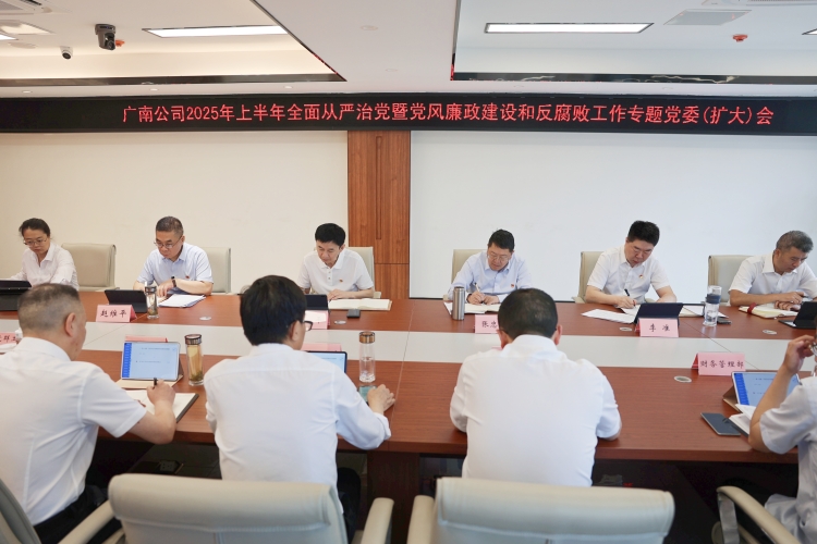 广南公司召开2025年上半年全面从严治党暨党风廉政建设和反腐败工作专题党委（扩大）会