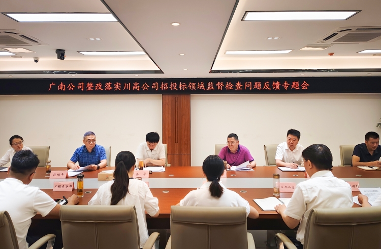 广南公司召开专题会议研究部署监督检查反馈问题整改工作